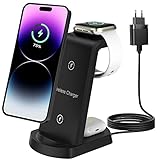 Wireless Charger 3 in 1, Kabelloses Ladegerät mit Blitzadapter, Induktive Ladestation, 18 W Wireless Charger, für iPhone/14/13, AirPods Pro, Apple Watch, Samsung, Xiaomi, Huawei