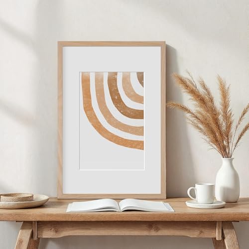 12x18 Oak Wood Picture Frame - Minimalist 12x18 Poster Frame, 12"x18" Picture Frame Wood, Natural Solid Wooden Picture Frames for Wall Art Photo and Prints(1 Pack, Beige)