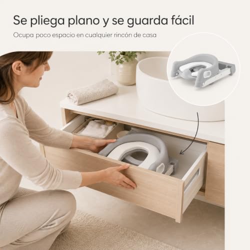 Miniatura 5 de Almar Baby Adaptador Wc Para Niños Con Escalera Reductor De Inodoro Asiento Wc De Niños Con Escalera Antideslizante Plegable Con Cojín Gris