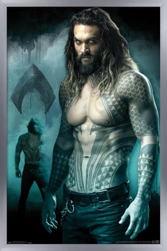 Trends International DC Comics Movie - Justice League - King of Atlantis Wall Poster, 22.375" x 34", Silver Framed Version