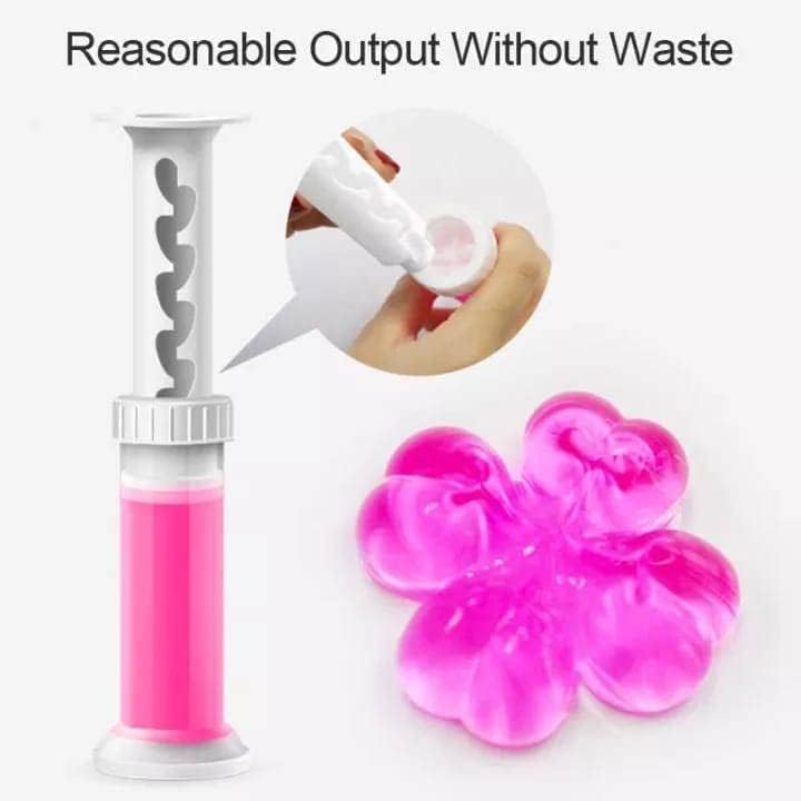 RutviRoshan Multi Color Toilet Gel Bowl Cleaner Flower Stamp Push & Click Dispenser 2