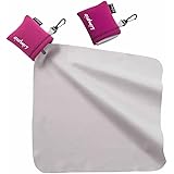 Limpio メガネ拭き スマホクリーナー 【失くさないポーチ付き】 大判サイズ 23cm×23cm 液晶クリーナー クリーニングクロス レンズクリーナー レンズ拭き 日本正規品（ピンク、２個）