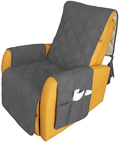 Recliner Chair Covers Waterproof with Non-Slip Furniture Protector Sofa Slipcover for Children, Sofa Covers for Dogs (Gray, 30'')
