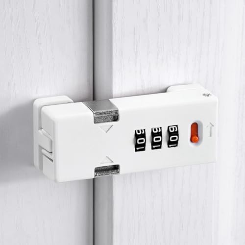 White 180 Degree 3-Digit Combination Security Latches,Cabinet Lock
