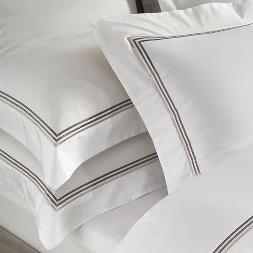 White Pillow Shams King Size Set of 2 100% Cotton Pillow Cases 20x36