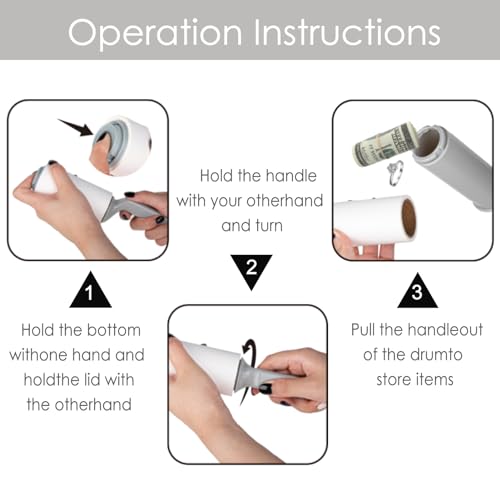 Real Working Lint Roller with Storage, Secret Stash Safes, Secret Hidden Diversion,Money Jewelry Storage (Man)