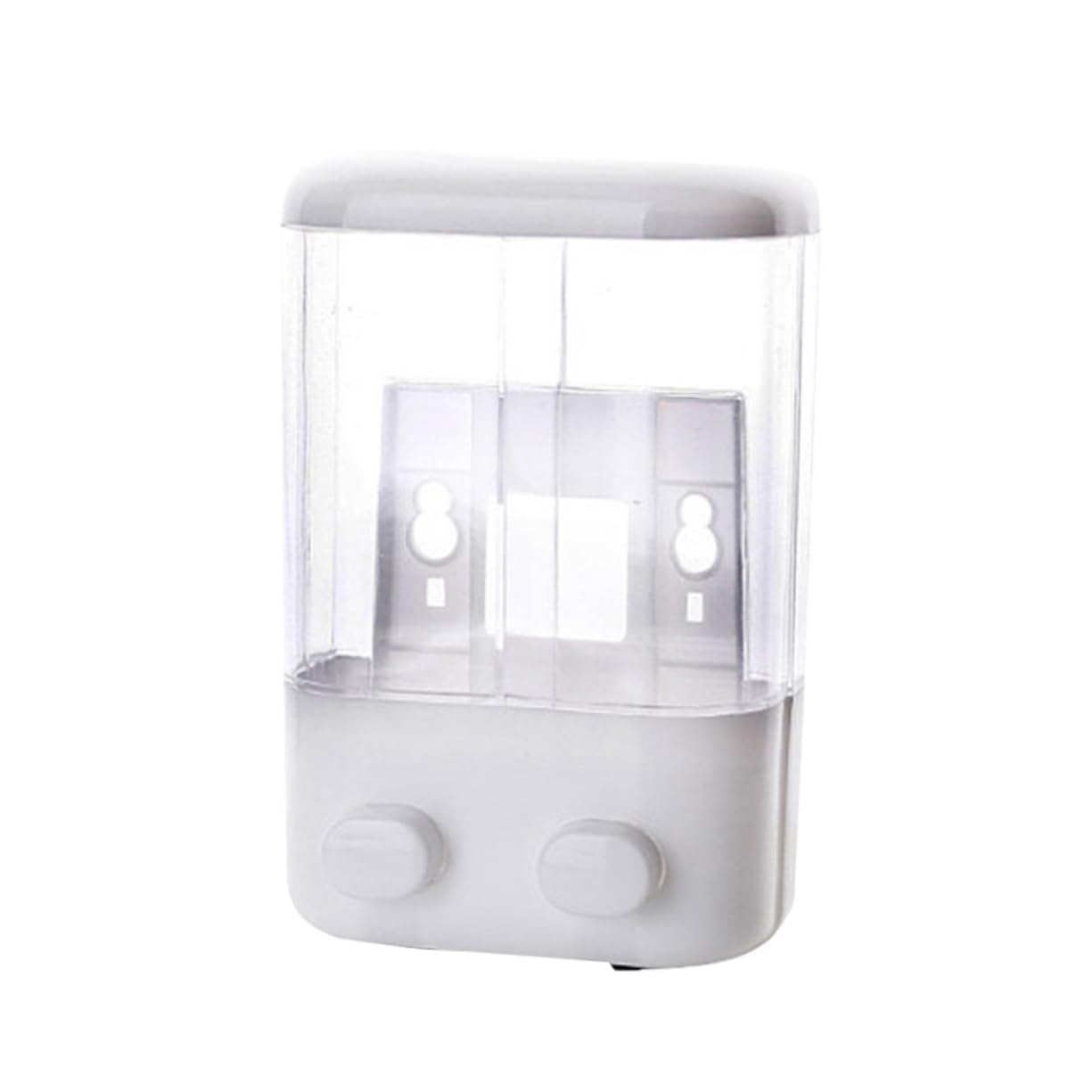 Distributore di Sapone a Doppia Camera da Parete, Plastico Bianco | Ricaricabile e Riutilizzabile, Design a Parete Aspirazione, Adatto per Doccia e Lavello, Due Scomparti
