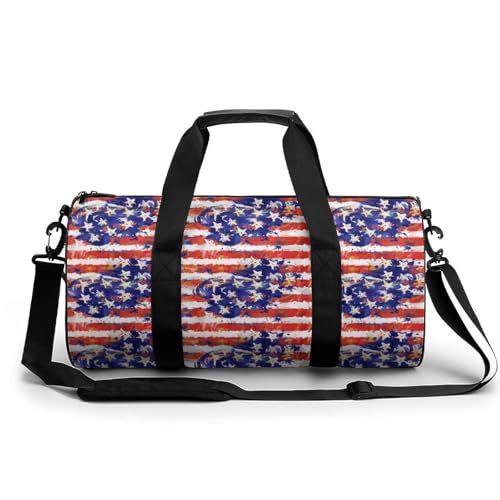 American Flag Duffel Bag Waterproof Sports Gym Bag Large Capacity Travel Bags For Fitness Workout Yoga