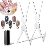 C12rtive Cat Eye Nail Magnet for Nails,3PCS French Cat Eye Magnet Tool,Stainless Steel French Cat Eye Nail Magnet Set,Perfect for DIY or Nail Salon