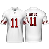 Custom Mens/Youth Football Brandon Stitched T-Shirt for Sports Fan Aiyuk White No Brand/Logos