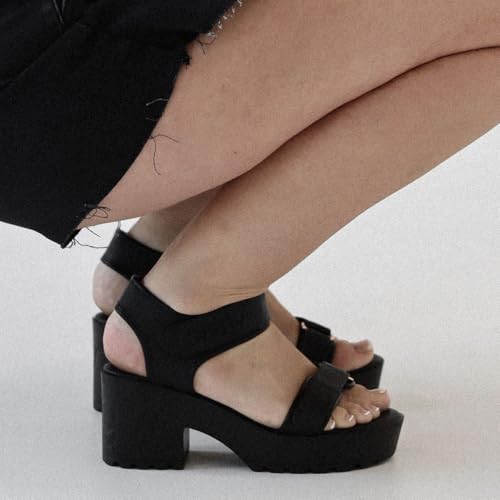 bego Women's Heeled Sandals Pineapple Leather Women Open Toe Lug Sole Platform Fashion Block Heels Vegan Sandals3