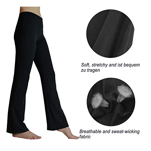 Foto von HeTaiDa Damen Jogginghose, schnell trocknende Sporthose mit versteckten Taschen, mittlhohe Taille stilvolle freizeitliche Yogahose für Fitness, Outdoor-Sport und als Alltagskleidung (Black, XL)