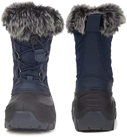 Outee Toddler Kids Waterproof Warm Snow Winter Boots with Fur Lined Faux 6 41 +noiE SL. AC