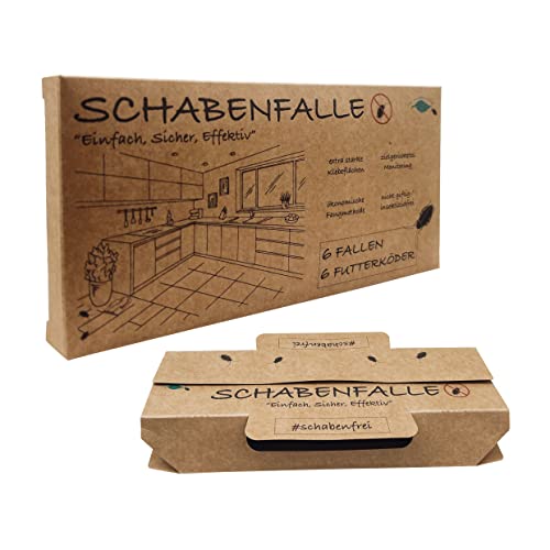 Mr. Insektenfrei - 6X Schabenfallen / Kakerlakenfallen mit Futterköder - Effektive Schabenabwehr und Befallsermittlung von Küchenschaben Cover