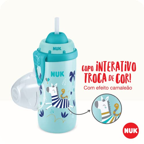 NUK Copo Com Canudo Flexi Cup Muda De Cor 300Ml - Azul