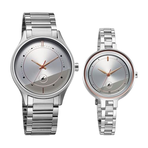 Image of Fastrack Mixmatch 4.0 Silver Dial Pair Watch