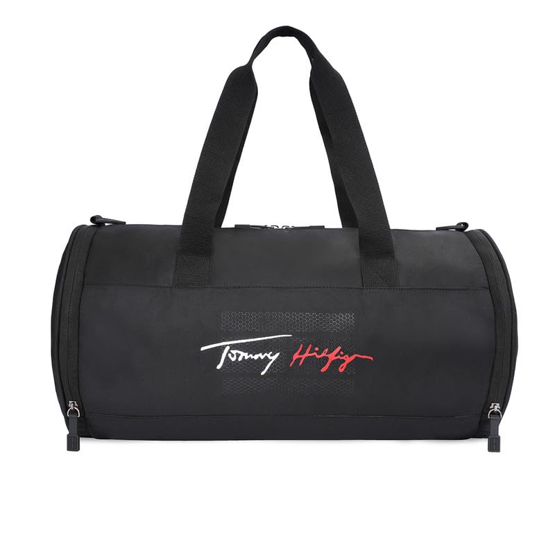 Image of Tommy Hilfiger Unisex Polyester Freeman Gym Bag Duffel - Black,24.5 Cm
