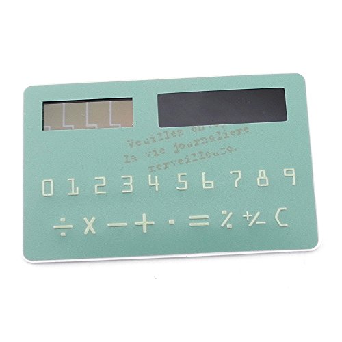 iSaddle Doulex Mini Slim Credit Card Solar Power Calculator Small Pocket Calculator