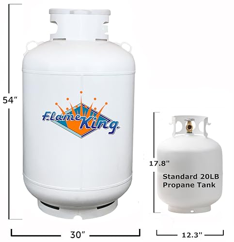 Flame King YSN420DOT 420LB DOT Propane Tank, Multi-Valves with Accurate Gas Level Gauge