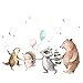 Little Deco Wandtattoo Wandsticker Kinderzimmer Waschbär Igel I Wandbild 81 x 38 cm (BxH) I Sterne Wandaufkleber Ballons Spielzimmer Mädchen Baby Jungs Deko DL719