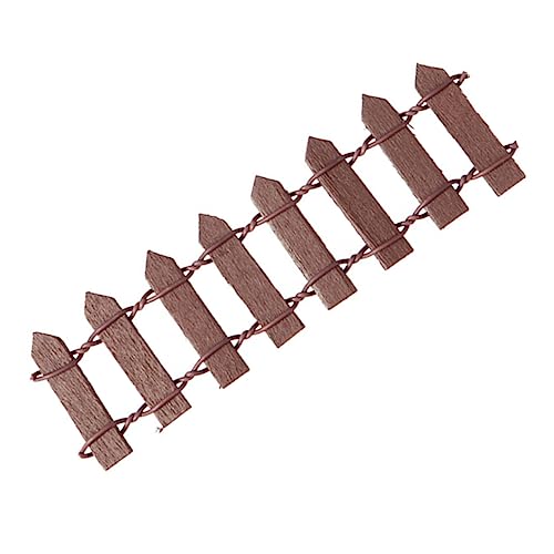 UKCOCO Valla De Madera para Decoración Micro Paisajismo, DIY, Mini Adornos para Jardín De Hadas, Tamaño Pequeño, Flexible, Color Café, Complemento para Árboles De Navidad y Macetas
