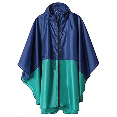 HMJ Raincoat Raincoat Hooded Waterproof Poncho Outdoor Waterproof Cover Blue Green