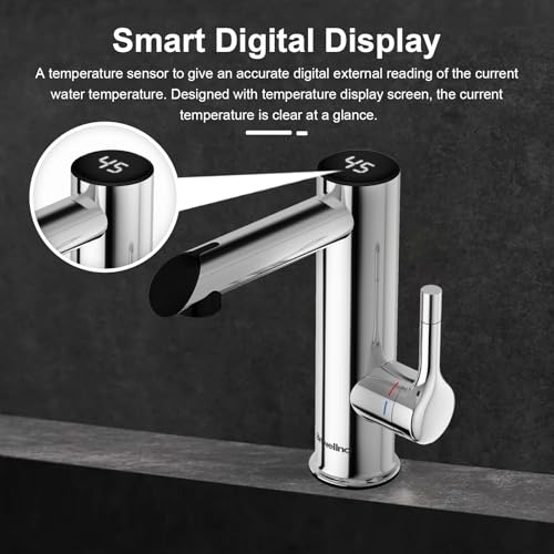 Briwellna 220V Durchlauferhitzer-Hahn aus 304-Edelstahl mit Touch-Panel für 30-55°C