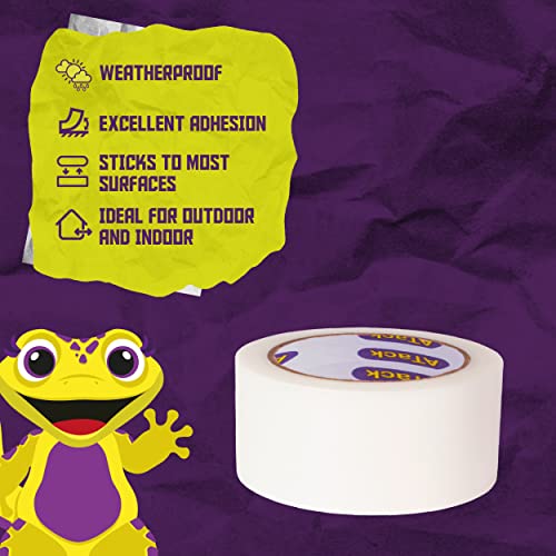 Atack Duct Tape Clear Cotton Textile, 2-Inches X 30 Yards, Easy Tear By Hand Clear Duct Tape For Commercial Use, Heavy-Duty Repair, Packing, Moving, And Outdoor Repair Weatherproof And Cold-Resistant #TOP1