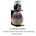 Parker Pure Badger Shaving Brush with Black & Chrome Handle + Stand | 22mm Knot for Cream or Soap | Handcrafted Wet Shaving Brush for Men | Premium Grooming Tool | Iconic Brand