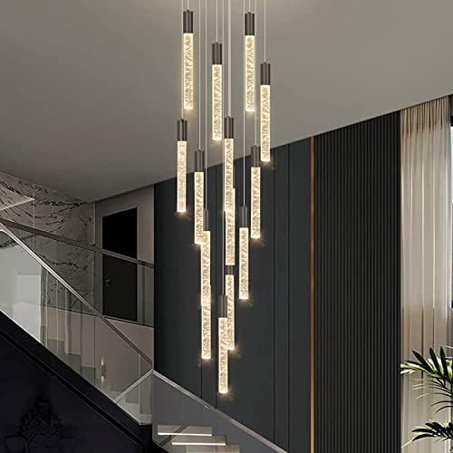 20-Lights Crystal Chandeliers for Living Room Entryway Flush Mount Ceiling Light LED Dimmable Lights Ceiling Pendant Light Fixture 157" Long Chandelier Lighting for High Ceiling Foyer