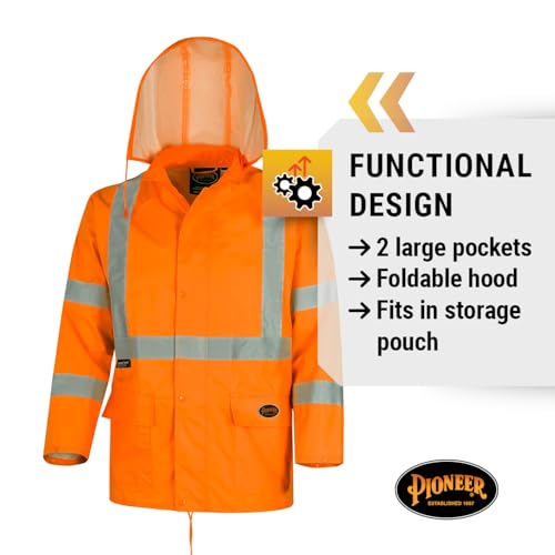 image for Pioneer High Visibility Rain Gear Safety Jacket and Bib Pants – Hi V