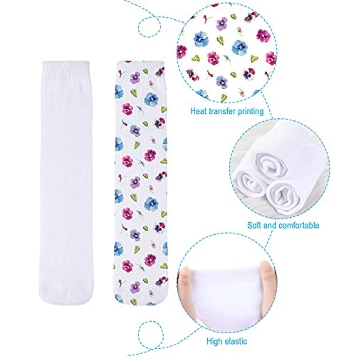 Geyoga 15 Pairs Sublimation Socks Jig 15.7 inch Heat Transfer Polyester Socks Blank White Polyester Printable Knee Athletic for Adult Mens Womens Unisex DIY3