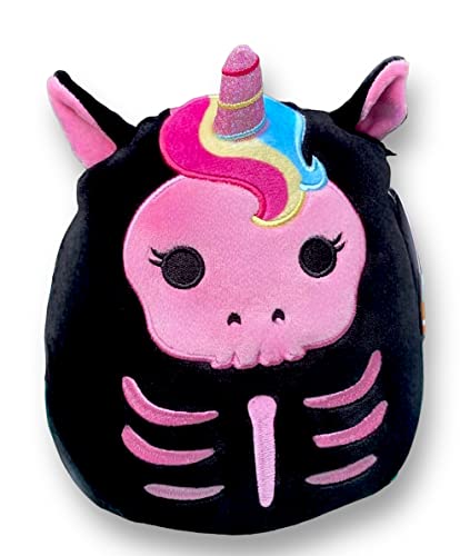 Squishmallows Official Kellytoy Halloween Squishy Soft Plush Toy Animals (Sketlana Unicorn Skeleton, 7 Inch)