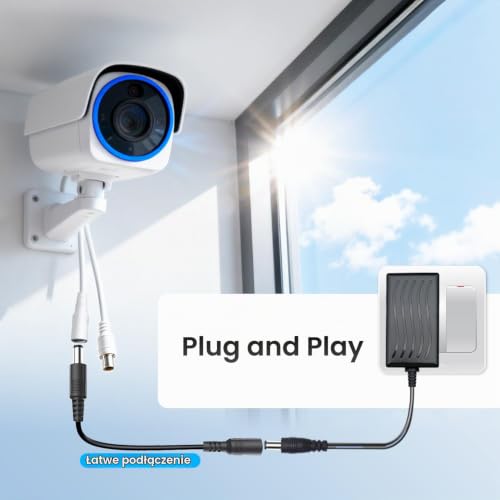 Kabel przedłużający zasilania z czystej miedzi 5 m, 5,5 mm x 2,1 mm, 12 V DC, do kamery bezpieczeństwa, routera, taśmy LED, zasilacza DC itp
