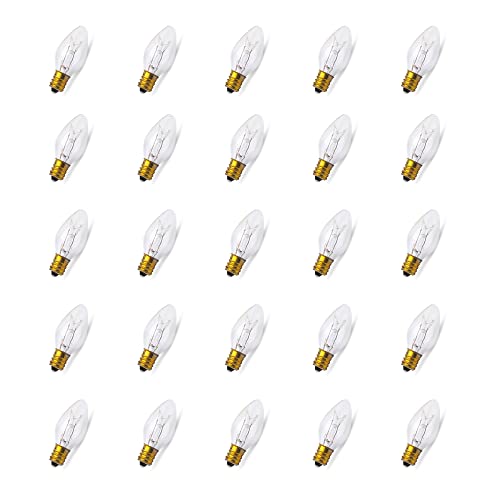 lumenivo 7 Watt Night Light Bulbs for 3228x25 7C7/CL E12 Clear - 25 Pack