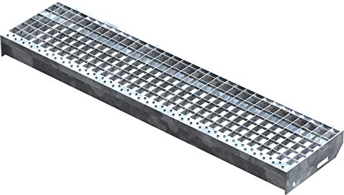 Fenau | Escalón de rejilla (R11) XSL - Dimensiones: 1000 x 240 mm - MW: 30 mm / 30 mm - galvanizado...