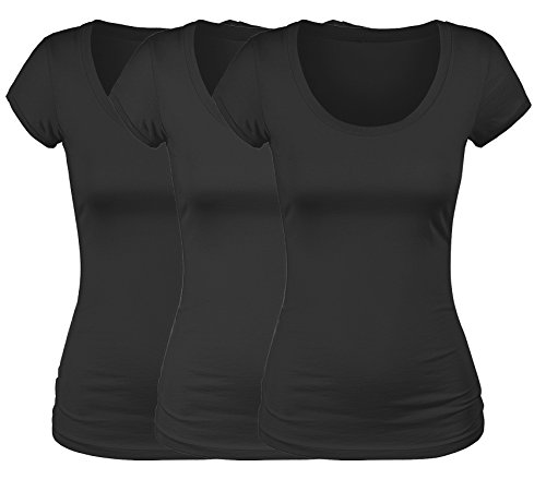 Emmalise Women's Value Pack of Short Sleeve Scoop Neck Tees