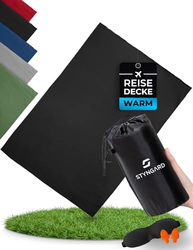 2-in-1 Reisedecke 127x165cm Mit Tasche - Flugzeug, Büro, Camping Decke