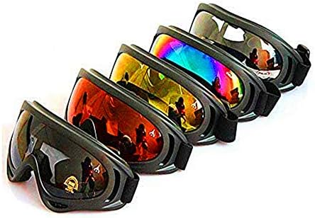 DPLUS Motorcycle Goggles - Glasses Set of 5 - Dirt Bike ATV Goggles Anti-UV 400 Adjustable Riding Offroad Protective Combat Tactical Military Goggles for Men Women Kids Youth Adult X400