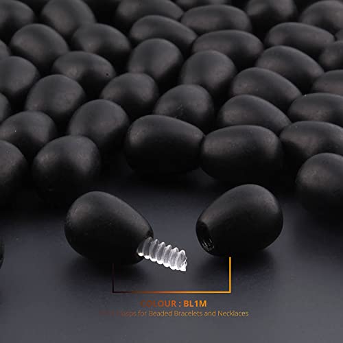 10Pcs Screw Clasps For Amber And Gemstone Beads Jewelry | Twist Clasps For Beaded Bracelets And Necklaces | Screw Closure | Amber Colours - Matt Finish (Black Bl1M) #TOP2