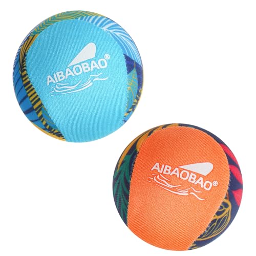 AIBAOBAO 2 Pcs 5.5cm Water Skipping Balls, Pool Balls for All Ages Adults, Kids with Net Bag for Lakes, Rivers, Beach, Jumping Skimming for Swimming Pool Outdoor Beach Games, summer skip itgames