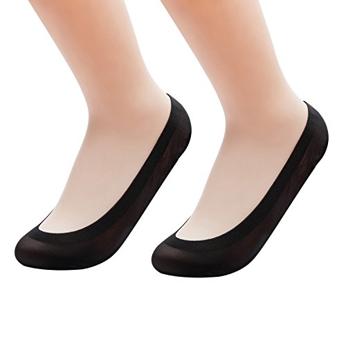 Image of Jarseen 2 Pairs 3D Padded Women's No Show Nylon Socks Sponge Cushion Liner
