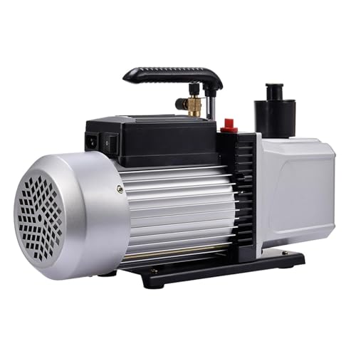 12cfm Vacuum Pump, 1/4hp HVAC Single Stage Vacuum Pump, 110v Auto Ac Vacuum Pump Kit Vacuum Pump for Ac System, Automotive Air Conditioning Vacuum Pump Kit Ac Vacuum Pump - Black