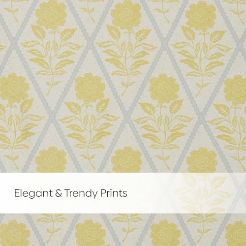 Image of haus & kinder Digital Printed Cotton Window Curtains 5 Feet Long Pack of 2 Window Curtains, 5 Feet Curtains for Window (Floral Printed, Yellow 130x152 CM)