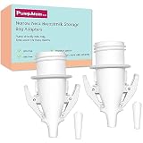 PumpMom-us Narrow Neck Breastmilk Storage Bag Adapters for Medela Pumps, Compatible with Medela Maxflow Pumps to Use with Lansinoh and Nuk Breastmilk Storage Bags