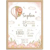 SpecialMe® Baby Poster mit Geburtsdaten personalisieren 