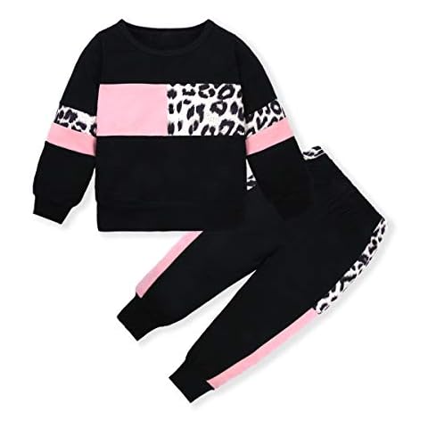 YALLET Toddler Girls Clothes,Baby Girl Fall Outfits Pink Sweatsuit 2 Sets Cover