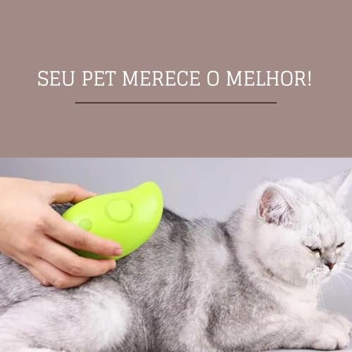 Escova Vapor Limpeza Cão Gato 3 Em 1 Tira Pelo Pet Recarregavel Usb Marca S.R.A
