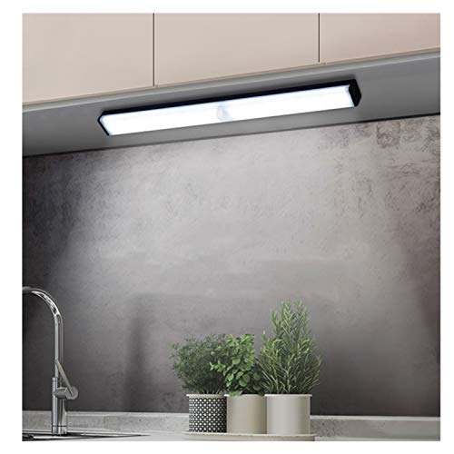NIAGUOJI Draadloze Onder Kast Licht, 21 cm Puur Wit Bewegingssensor Closet Light, USB Oplaadbare Strip Licht Onder Kast Keuken Nachtlampje Stick Up Closet, Garderobe, Trappen (Punch-Free)