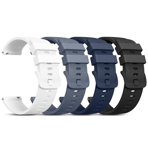 Vanjua 22mm Watch Bands Quick Release Replacement Wristband, 4 Pack Soft Silicone Waterproof Sport...
